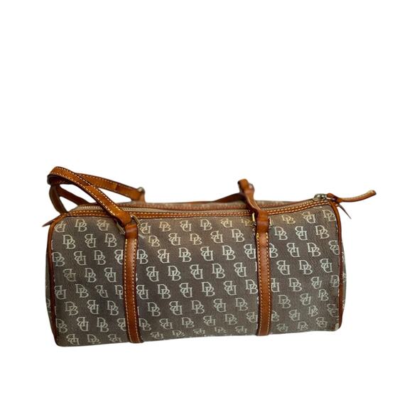 Vintage Dooney & Bourke Signature Canvas Handbag w/ Leather Trim Y2K - Picture 2 of 13